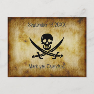Pirate Wedding Save the Date Postcard Ankündigungspostkarte