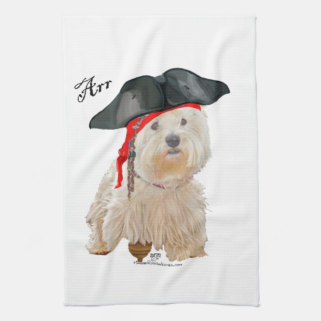 Pirate Westie Küchentuch (Vertikal)