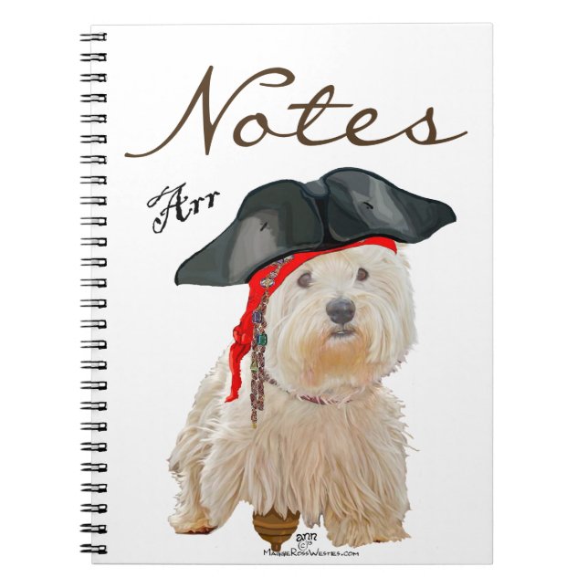 Pirate Westie Notizblock (Vorderseite)