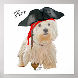 Pirate Westie Poster