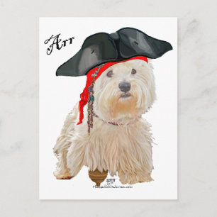 Pirate Westie Postkarte