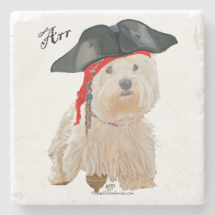 Pirate Westie Steinuntersetzer