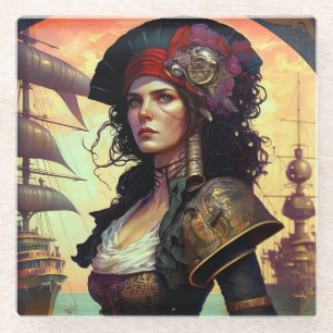 Pirate Woman Fantasy Art Glasuntersetzer