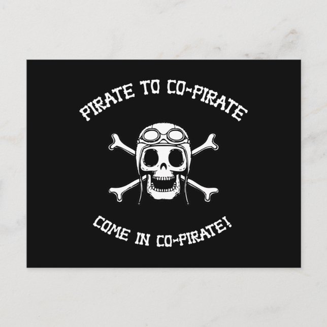 Pirate zum Co-Pirate Postkarte (Vorderseite)