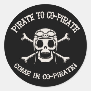 Pirate zum Co-Pirate Runder Aufkleber