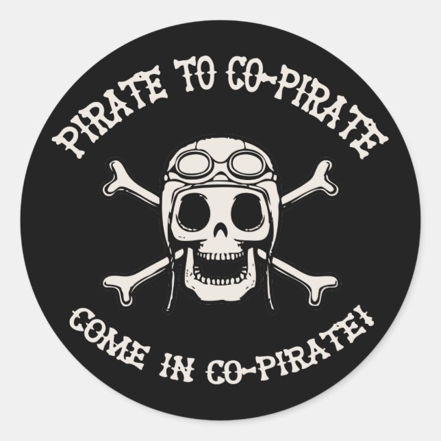 Pirate zum Co-Pirate Runder Aufkleber (Vorderseite)
