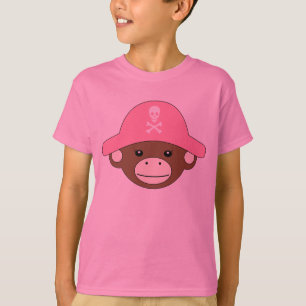 Piraten-Affe-Rosa T-Shirt
