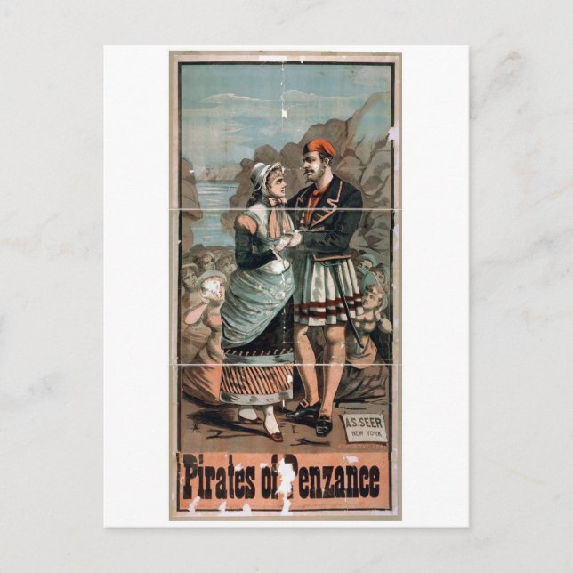 Piraten des Vintagen Theaters von Penzance Postkarte (Vorderseite)