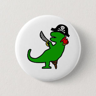 Piraten-Dinosaurier Button
