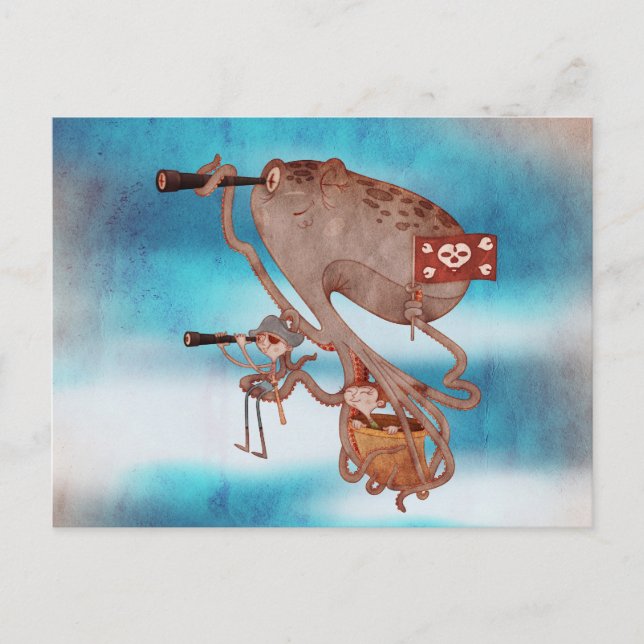 Piraten. Fantasie und Fantasie, niedlich und schön Postkarte (Vorderseite)