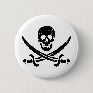 Piraten-Flaggen-Piratenflagge Johns Rackham Button