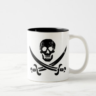 Piraten-Flaggen-Piratenflagge Johns Rackham Zweifarbige Tasse