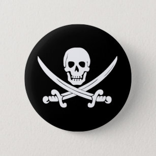 Piraten-Flaggen-Schädel und Button