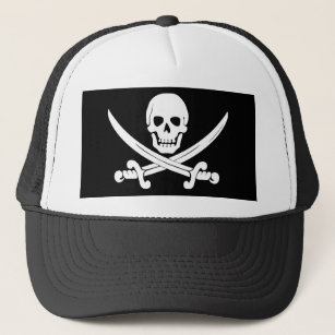 Piraten-Flaggen-Schädel und Truckerkappe