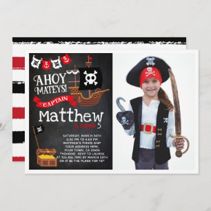 Piraten-Geburtstags-Einladung mit Foto Einladung