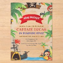 Piraten-Geburtstagseinladung für Jungen "Ahoy Mate