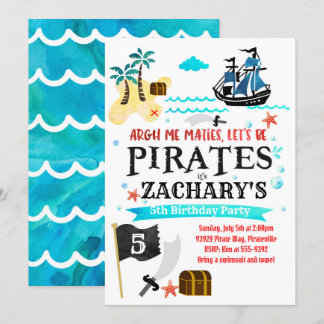 Piraten-Geburtstagsfeier Einladung Pirates