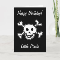 Piraten Geburtstagskarte mit lustigem Schädel und