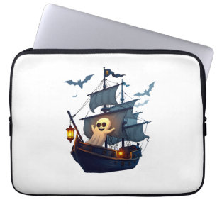 Piraten-Geisterschiff – Gruseliges Halloween-T-Shi Laptopschutzhülle