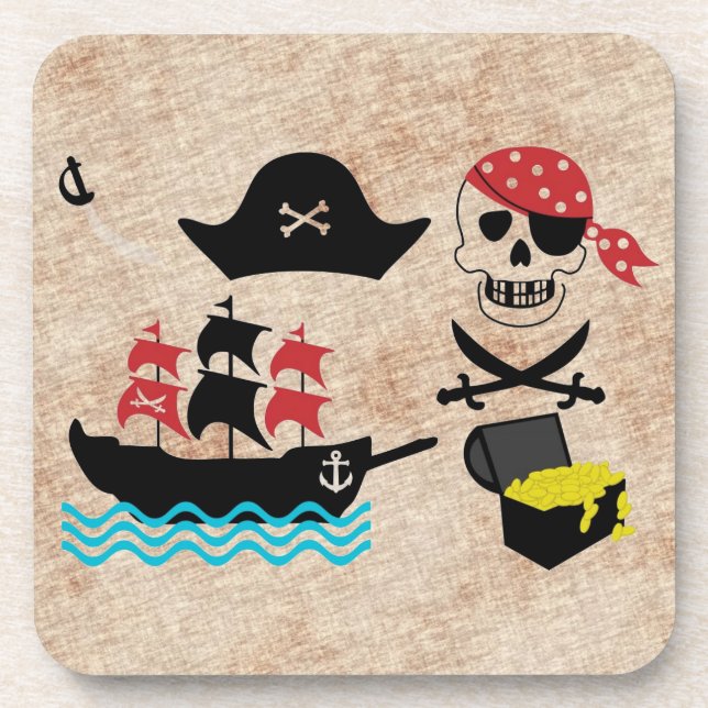 Piraten Getränkeuntersetzer (Vorderseite)