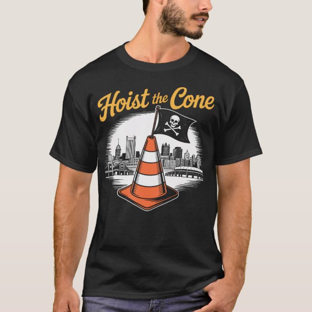 Piraten hissen den Kegel T-Shirt (Vorderseite)