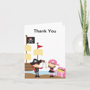 Piraten-Junge und rosa Dankeskarte