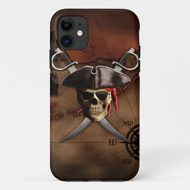 Piraten-Karte Case-Mate iPhone Hülle (Rückseite)
