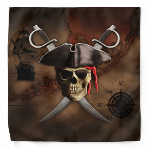 Piraten-Karte Kopftuch