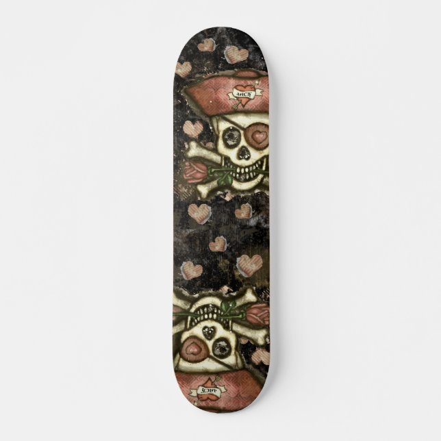 Piraten-Liebe-GrafikSkateboard Skateboard (Vorne)