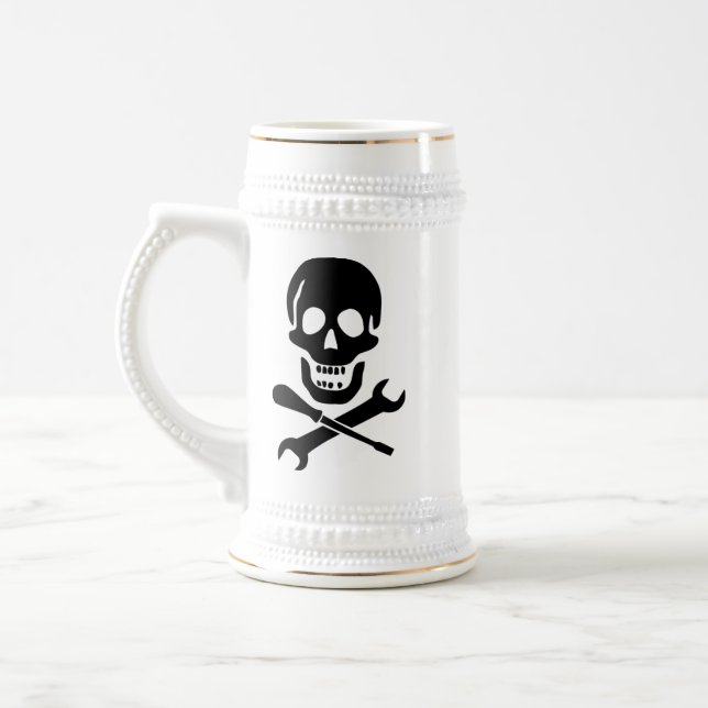 Piraten-Mechaniker-Bier Stein Bierglas (Links)