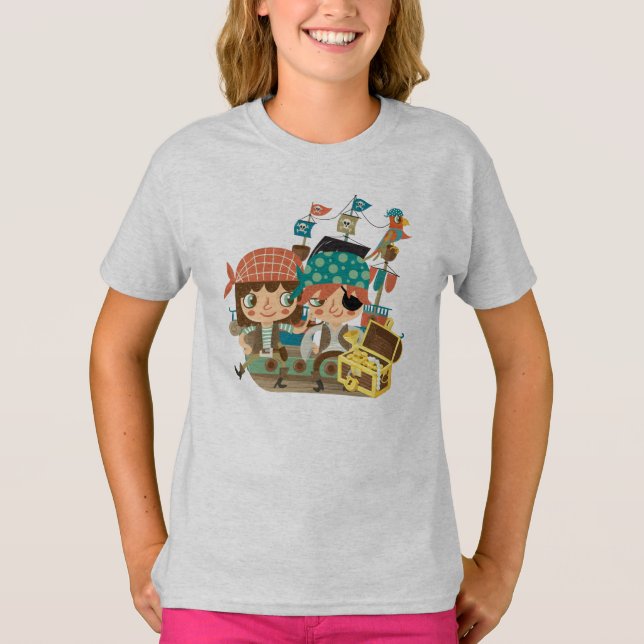 Piraten mit Schatz T-Shirt (Vorderseite)