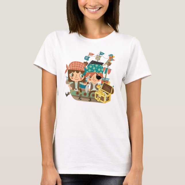 Piraten mit Schatz T-Shirt (Vorderseite)