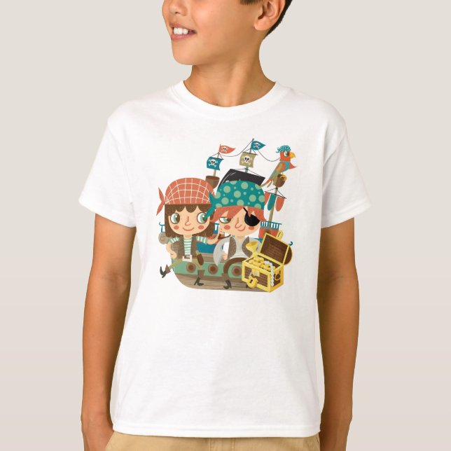 Piraten mit Schatz T-Shirt (Vorderseite)
