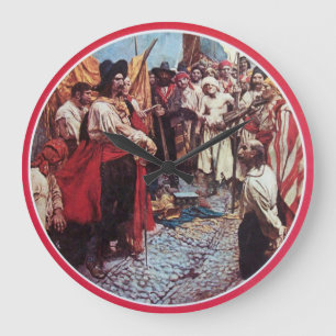 PIRATEN MIT SCHÄTZKEST GROßE WANDUHR