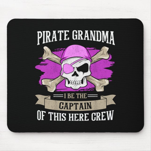 Piraten-Oma-Karibik-Kapitän-Großmutter Herren Mousepad (Vorne)