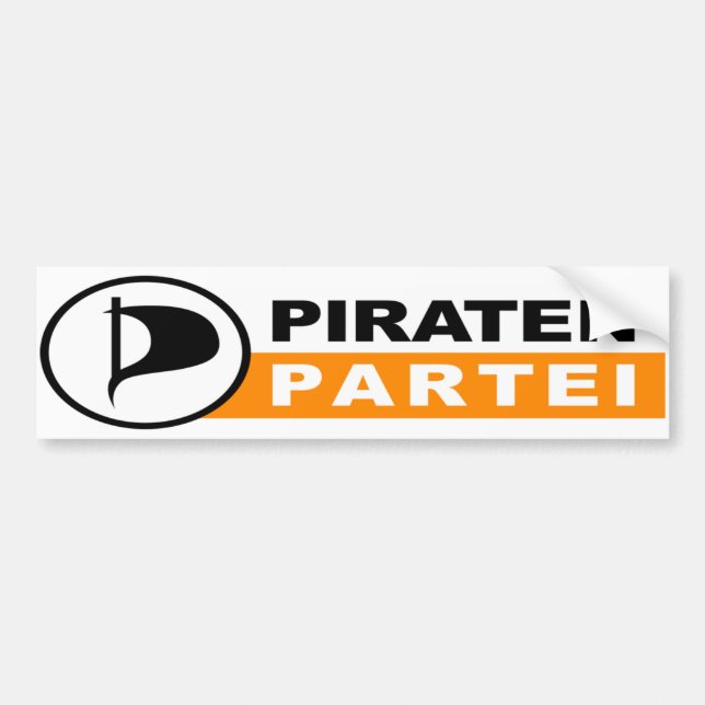 Piraten Partei Logo Autoaufkleber (Vorne)