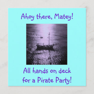 Piraten-Party Einladungen lila