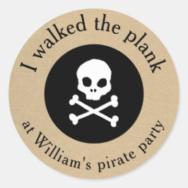 Piraten-Partyweg der Plankenaufkleber Runder Aufkleber