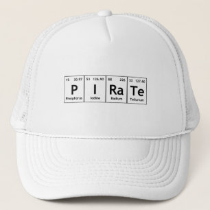 Piraten-Periodensystem-Element-Wort-Chemie-Atom Truckerkappe