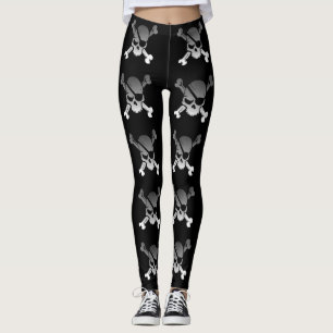 Piraten-Piratenflagge-Schädel u. gekreuzte Knochen Leggings