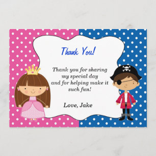 Piraten-Prinzessin Thank You Card - Junge Dankeskarte