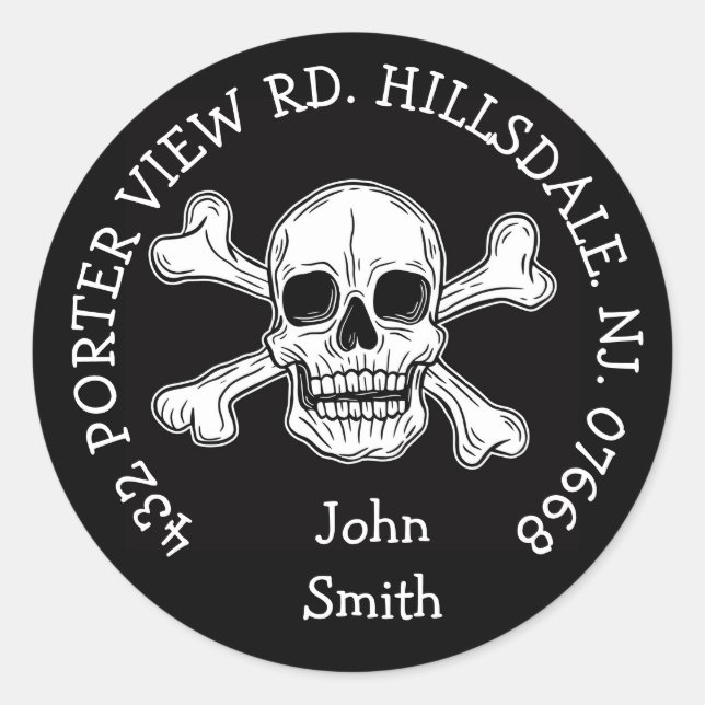 Piraten Runder Aufkleber (Vorderseite)