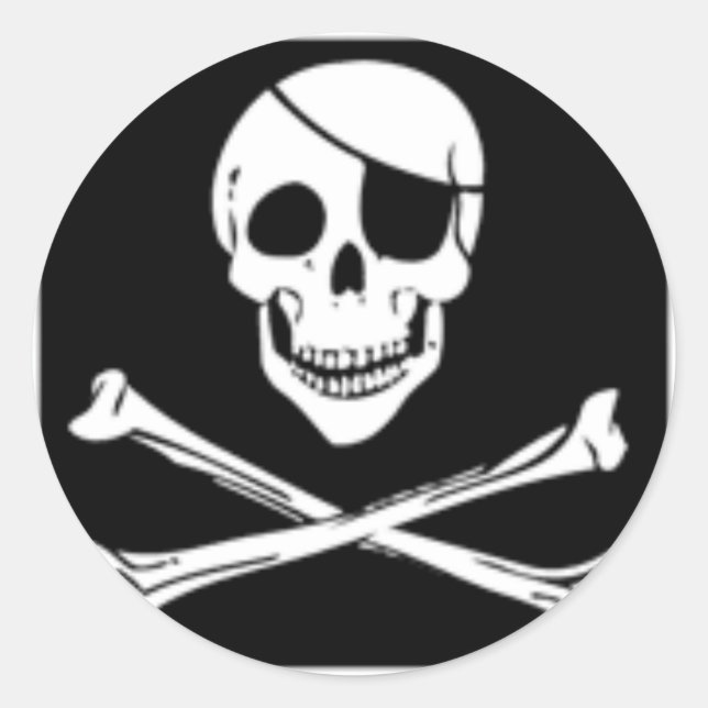 Piraten Runder Aufkleber (Vorderseite)