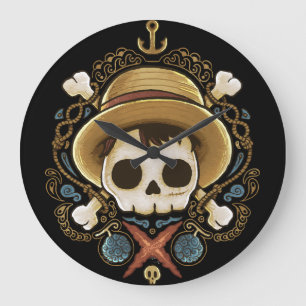 Piraten-Schädel Große Wanduhr