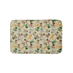 Piraten-Schädel mit gekreuzten Schwertern Badematte