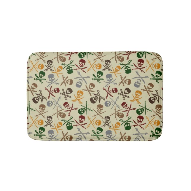 Piraten-Schädel mit gekreuzten Schwertern Badematte (Vorderseite)