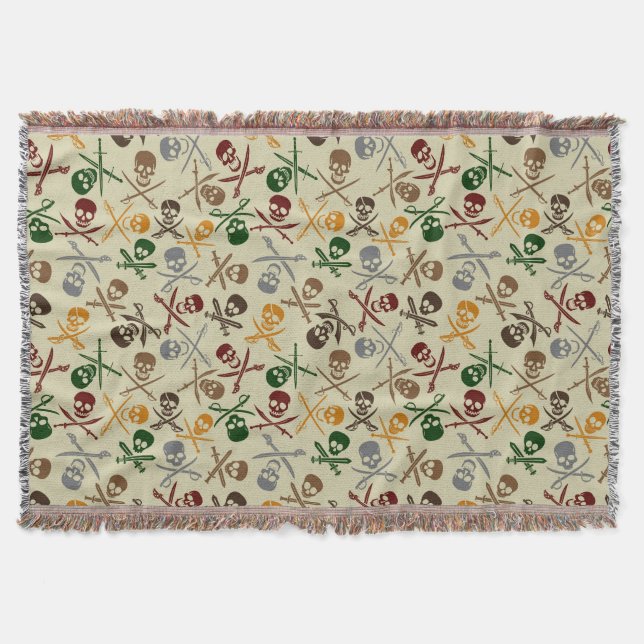 Piraten-Schädel mit gekreuzten Schwertern Decke (Vorderseite)