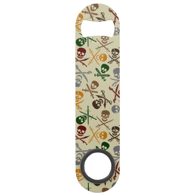Piraten-Schädel mit gekreuzten Schwertern Speedflaschenöffner (Vorderseite)