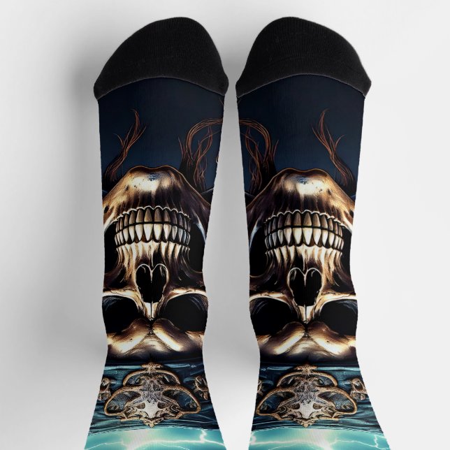 Piraten-Schädel mit Schwertern Socken (Oben)