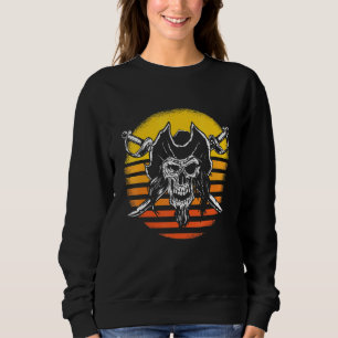 Piraten-Schädel und Dagger-Sonnenaufgang Sweatshirt